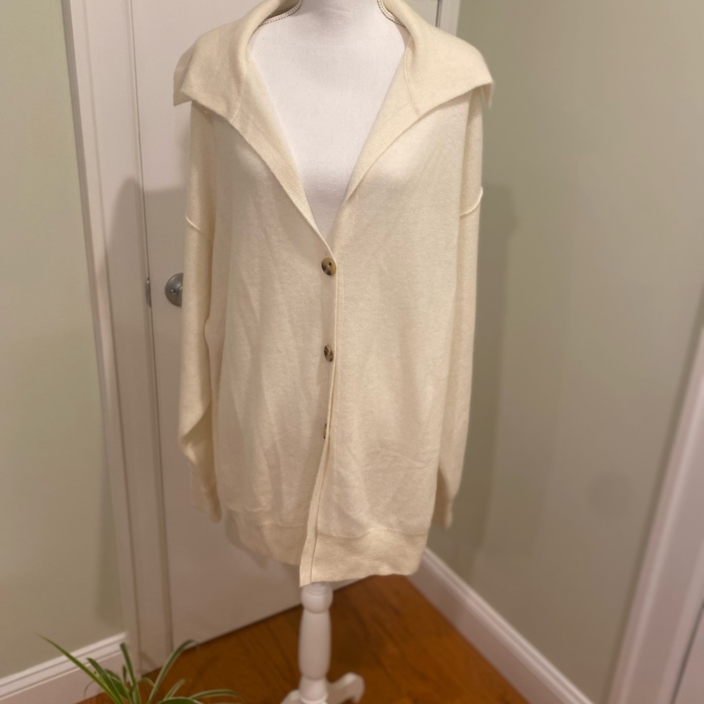 New Free People Swim Too Deep Cashmere Oversized Cardigan Sweater M - Picture 5 of 11